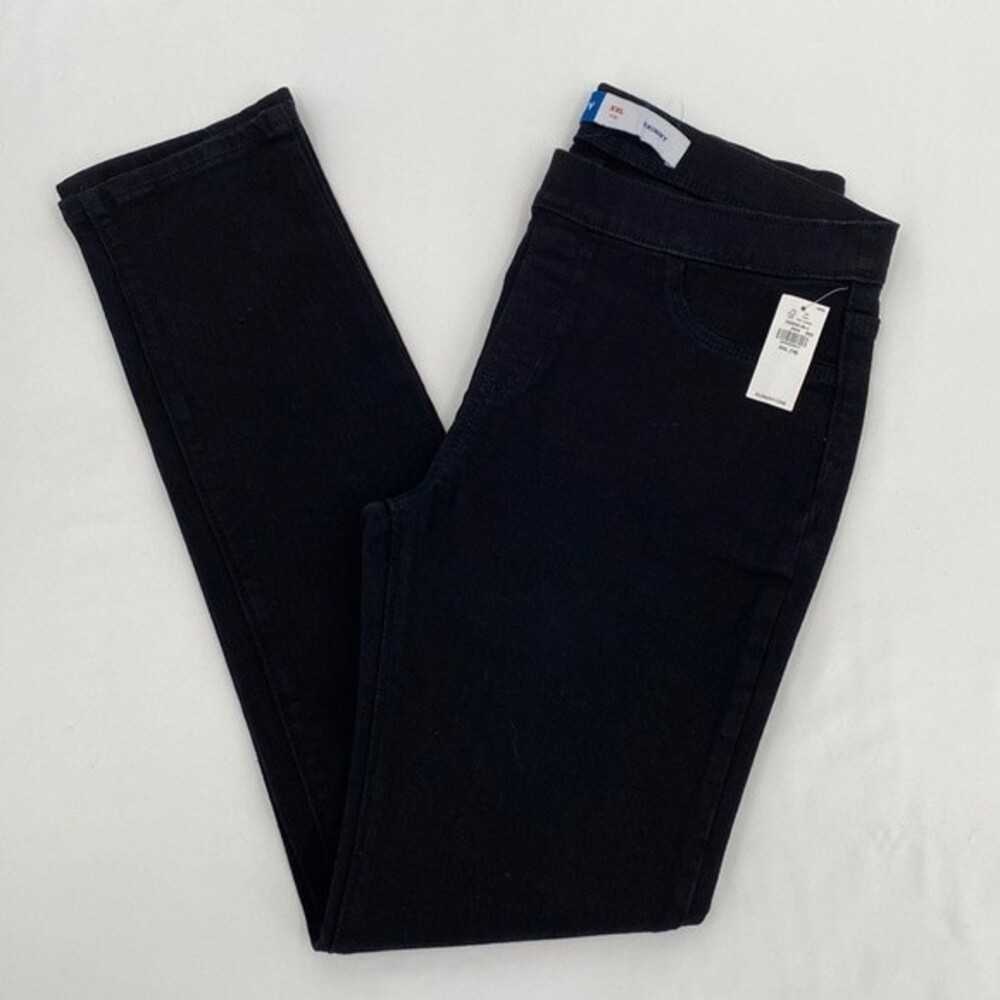 Old Navy Girls Stretch Built-In Tough Pull-On Denim Jeans Black Size XXL 18 New